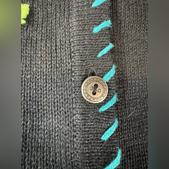 Susan Graver Womens Black Western Cardigan Sweater Button Front Sequin 1X - Picture 8 of 10